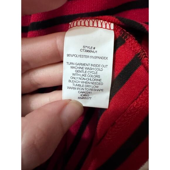 New Sanctuary Red Black Stripe Long Sleeve Top Size S - Picture 5 of 5